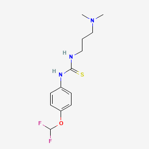 molecular formula C13H19F2N3OS B2683411 1-[4-(二氟甲氧基)苯基]-3-[3-(二甲基氨基)丙基]硫脲 CAS No. 398995-87-4