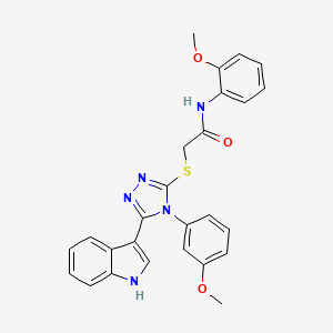 2-((5-(1H-indol-3-yl)-4-(3-methoxyphenyl)-4H-1,2,4-triazol-3-yl)thio)-N-(2-methoxyphenyl)acetamide