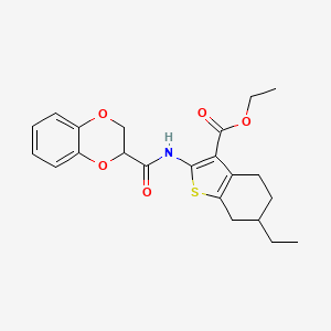 Ethyl 2-(2,3-dihydrobenzo[b][1,4]dioxine-2-carboxamido)-6-ethyl-4,5,6,7-tetrahydrobenzo[b]thiophene-3-carboxylate