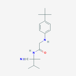 2-(4-tert-butylanilino)-N-(2-cyano-3-methylbutan-2-yl)acetamide