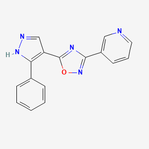 molecular formula C16H11N5O B2683421 5-(3-phenyl-1H-pyrazol-4-yl)-3-(pyridin-3-yl)-1,2,4-oxadiazole CAS No. 1171332-90-3