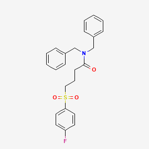 molecular formula C24H24FNO3S B2683422 N,N-dibenzyl-4-((4-fluorophenyl)sulfonyl)butanamide CAS No. 941987-67-3