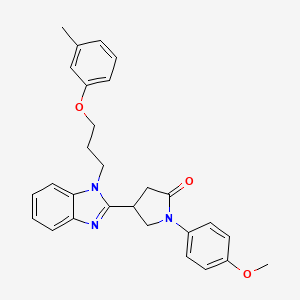 molecular formula C28H29N3O3 B2683425 1-(4-methoxyphenyl)-4-(1-(3-(m-tolyloxy)propyl)-1H-benzo[d]imidazol-2-yl)pyrrolidin-2-one CAS No. 846030-08-8