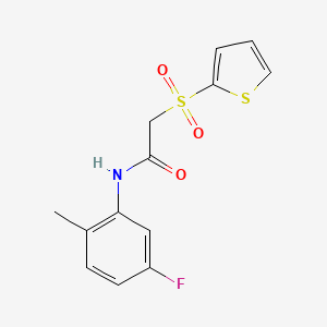 molecular formula C13H12FNO3S2 B2683432 N-(5-fluoro-2-methylphenyl)-2-(thiophen-2-ylsulfonyl)acetamide CAS No. 1021079-39-9