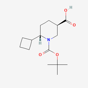 molecular formula C15H25NO4 B2683434 (3R,6S)-6-Cyclobutyl-1-[(2-methylpropan-2-yl)oxycarbonyl]piperidine-3-carboxylic acid CAS No. 2219369-44-3