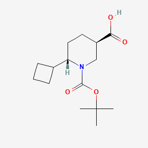 molecular formula C15H25NO4 B2683434 (3R,6S)-6-环丁基-1-[(2-甲基丙酮-2-基)氧羰基]哌啶-3-羧酸 CAS No. 2219369-44-3