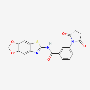 molecular formula C19H13N3O5S B2683435 N-([1,3]dioxolo[4,5-f][1,3]benzothiazol-6-yl)-3-(2,5-dioxopyrrolidin-1-yl)benzamide CAS No. 892842-96-5