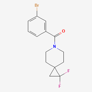 molecular formula C14H14BrF2NO B2683437 (3-溴苯基)(1,1-二氟-6-氮杂螺[2.5]辛烷-6-基)甲酮 CAS No. 2097865-21-7