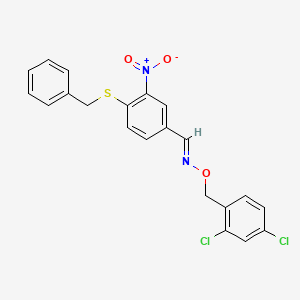 4-(benzylsulfanyl)-3-nitrobenzenecarbaldehyde O-(2,4-dichlorobenzyl)oxime
