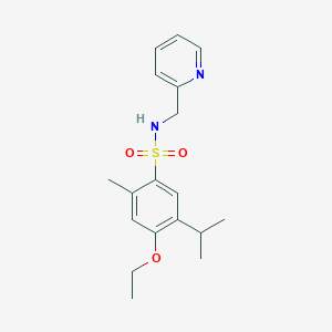 molecular formula C18H24N2O3S B2683443 {[4-Ethoxy-2-methyl-5-(methylethyl)phenyl]sulfonyl}(2-pyridylmethyl)amine CAS No. 838880-11-8