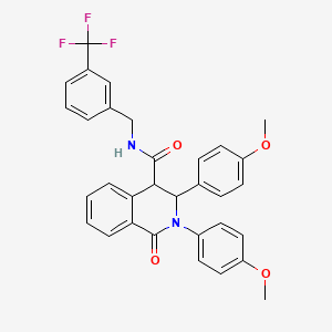 molecular formula C32H27F3N2O4 B2683444 2,3-bis(4-methoxyphenyl)-1-oxo-N-[[3-(trifluoromethyl)phenyl]methyl]-3,4-dihydroisoquinoline-4-carboxamide CAS No. 1024154-13-9