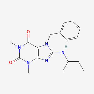 molecular formula C18H23N5O2 B2683446 7-Benzyl-8-sec-butylamino-1,3-dimethyl-3,7-dihydro-purine-2,6-dione CAS No. 377065-11-7
