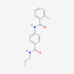 molecular formula C18H20N2O2 B268345 2-methyl-N-{4-[(propylamino)carbonyl]phenyl}benzamide 