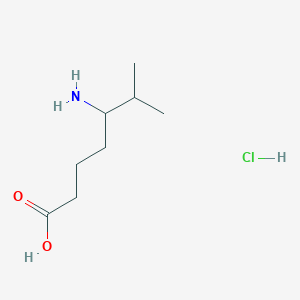 molecular formula C8H18ClNO2 B2683453 5-Amino-6-methylheptanoic acid;hydrochloride CAS No. 2470437-93-3