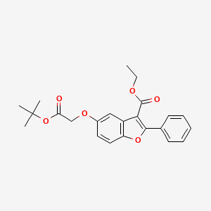molecular formula C23H24O6 B2683463 乙酸5-(2-叔丁氧基-2-氧代乙氧基)-2-苯基-1-苯并呋喃-3-羧酸酯 CAS No. 314745-81-8