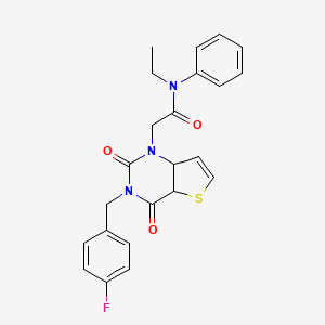 molecular formula C23H20FN3O3S B2683465 N-ethyl-2-{3-[(4-fluorophenyl)methyl]-2,4-dioxo-1H,2H,3H,4H-thieno[3,2-d]pyrimidin-1-yl}-N-phenylacetamide CAS No. 879138-84-8