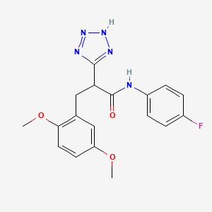 molecular formula C18H18FN5O3 B2683467 3-(2,5-dimethoxyphenyl)-N-(4-fluorophenyl)-2-(2H-tetrazol-5-yl)propanamide CAS No. 483995-40-0