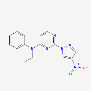 molecular formula C17H18N6O2 B2683474 N-ethyl-6-methyl-N-(3-methylphenyl)-2-(4-nitropyrazol-1-yl)pyrimidin-4-amine CAS No. 1001608-03-2