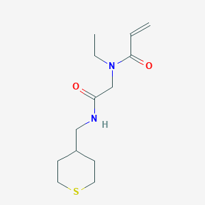 molecular formula C13H22N2O2S B2683475 N-Ethyl-N-[2-oxo-2-(thian-4-ylmethylamino)ethyl]prop-2-enamide CAS No. 2361793-11-3