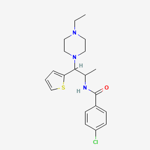 4-chloro-N-(1-(4-ethylpiperazin-1-yl)-1-(thiophen-2-yl)propan-2-yl)benzamide