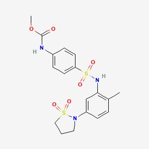 methyl (4-(N-(5-(1,1-dioxidoisothiazolidin-2-yl)-2-methylphenyl)sulfamoyl)phenyl)carbamate