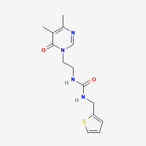 molecular formula C14H18N4O2S B2683495 1-(2-(4,5-二甲基-6-氧代嘧啶-1(6H)-基)乙基)-3-(噻吩-2-基甲基)脲 CAS No. 1396850-33-1