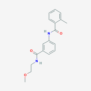 molecular formula C18H20N2O3 B268350 N-(3-{[(2-methoxyethyl)amino]carbonyl}phenyl)-2-methylbenzamide 