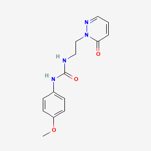 molecular formula C14H16N4O3 B2683502 1-(4-甲氧基苯基)-3-(2-(6-氧代吡啶并[1(6H)]-基)乙基)脲 CAS No. 1105222-04-5