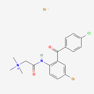 molecular formula C18H19Br2ClN2O2 B2683514 2-((4-bromo-2-(4-chlorobenzoyl)phenyl)amino)-N,N,N-trimethyl-2-oxoethanaminium bromide CAS No. 400611-04-3
