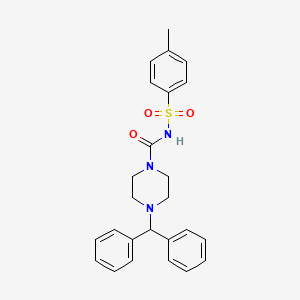 molecular formula C25H27N3O3S B2683517 (4-(二苯甲基)哌嗪基)-N-((4-甲基苯基)磺酰)甲酰胺 CAS No. 681801-56-9