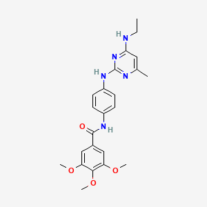 molecular formula C23H27N5O4 B2683520 N-(4-{[4-(ethylamino)-6-methylpyrimidin-2-yl]amino}phenyl)-3,4,5-trimethoxybenzamide CAS No. 923258-75-7