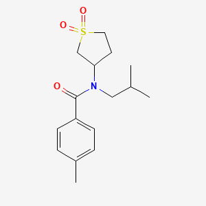 molecular formula C16H23NO3S B2683523 N-(1,1-dioxidotetrahydrothiophen-3-yl)-N-isobutyl-4-methylbenzamide CAS No. 898424-85-6