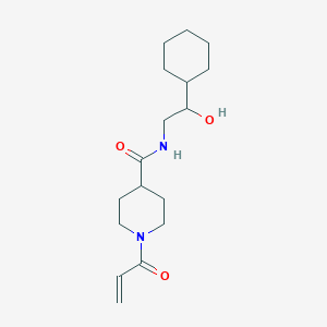 molecular formula C17H28N2O3 B2683531 N-(2-Cyclohexyl-2-hydroxyethyl)-1-prop-2-enoylpiperidine-4-carboxamide CAS No. 2361821-74-9