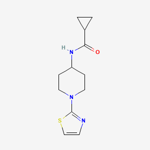 molecular formula C12H17N3OS B2683538 N-(1-(thiazol-2-yl)piperidin-4-yl)cyclopropanecarboxamide CAS No. 1448070-29-8