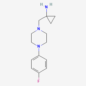 molecular formula C14H20FN3 B2683542 1-{[4-(4-氟苯基)哌嗪-1-基]甲基}环丙基-1-胺 CAS No. 1487905-36-1