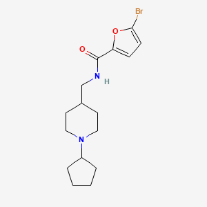 molecular formula C16H23BrN2O2 B2683543 5-bromo-N-[(1-cyclopentylpiperidin-4-yl)methyl]furan-2-carboxamide CAS No. 953993-01-6