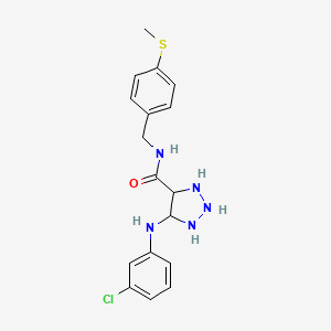 molecular formula C17H16ClN5OS B2683547 5-[(3-chlorophenyl)amino]-N-{[4-(methylsulfanyl)phenyl]methyl}-1H-1,2,3-triazole-4-carboxamide CAS No. 1291833-59-4