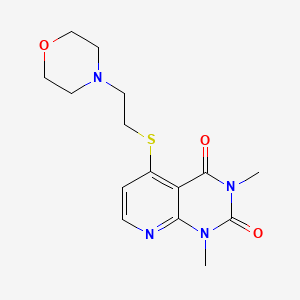 molecular formula C15H20N4O3S B2683549 1,3-dimethyl-5-((2-morpholinoethyl)thio)pyrido[2,3-d]pyrimidine-2,4(1H,3H)-dione CAS No. 899988-20-6