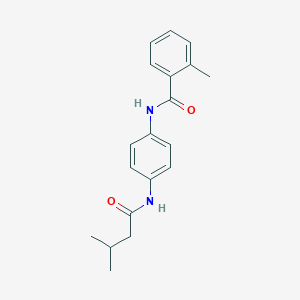 molecular formula C19H22N2O2 B268355 2-methyl-N-{4-[(3-methylbutanoyl)amino]phenyl}benzamide 