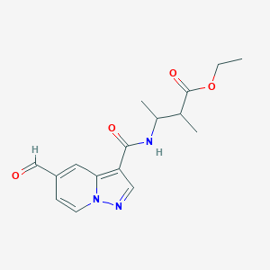 Ethyl 3-[(5-formylpyrazolo[1,5-a]pyridine-3-carbonyl)amino]-2-methylbutanoate