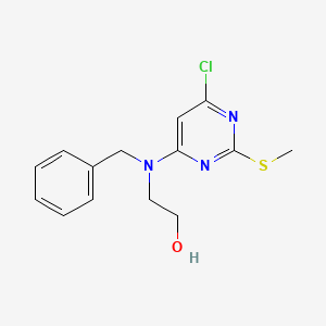molecular formula C14H16ClN3OS B2683557 2-(苄基(6-氯-2-(甲基硫代基)-4-嘧啶基)氨基)-1-乙醇 CAS No. 339017-87-7