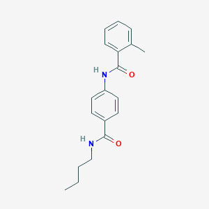 molecular formula C19H22N2O2 B268356 N-{4-[(butylamino)carbonyl]phenyl}-2-methylbenzamide 