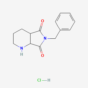 molecular formula C14H17ClN2O2 B2683565 6-benzyl-octahydro-1H-pyrrolo[3,4-b]pyridine-5,7-dione hydrochloride CAS No. 1214169-98-8