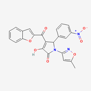 4-(benzofuran-2-carbonyl)-3-hydroxy-1-(5-methylisoxazol-3-yl)-5-(3-nitrophenyl)-1H-pyrrol-2(5H)-one
