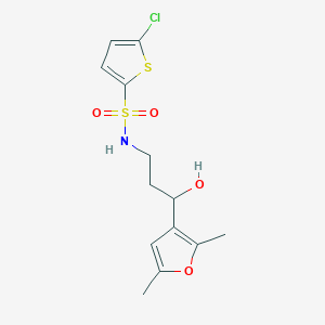 5-chloro-N-(3-(2,5-dimethylfuran-3-yl)-3-hydroxypropyl)thiophene-2-sulfonamide