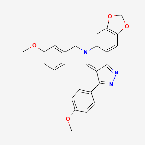 molecular formula C26H21N3O4 B2683602 5-(3-methoxybenzyl)-3-(4-methoxyphenyl)-5H-[1,3]dioxolo[4,5-g]pyrazolo[4,3-c]quinoline CAS No. 866342-60-1