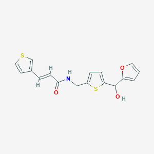 molecular formula C17H15NO3S2 B2683605 (E)-N-((5-(呋喃-2-基(羟基)甲基)噻吩-2-基)甲基)-3-(噻吩-3-基)丙烯酰胺 CAS No. 1798981-39-1