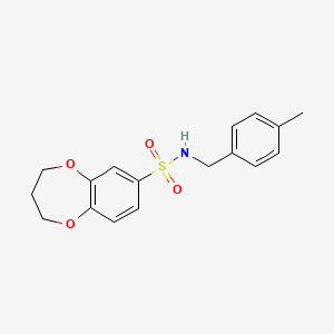 molecular formula C17H19NO4S B2683606 N-(4-甲基苄基)-3,4-二氢-2H-苯并[b][1,4]二氧杂环庚烷-7-磺酰胺 CAS No. 941881-06-7
