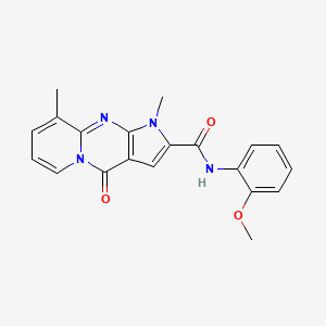 molecular formula C20H18N4O3 B2683607 N-(2-methoxyphenyl)-1,9-dimethyl-4-oxo-1,4-dihydropyrido[1,2-a]pyrrolo[2,3-d]pyrimidine-2-carboxamide CAS No. 864855-46-9