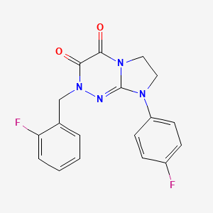 molecular formula C18H14F2N4O2 B2683620 2-(2-fluorobenzyl)-8-(4-fluorophenyl)-7,8-dihydroimidazo[2,1-c][1,2,4]triazine-3,4(2H,6H)-dione CAS No. 941917-75-5
